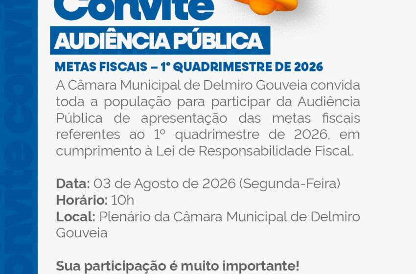  Convite: Audiência Pública  – Metas Fiscais
