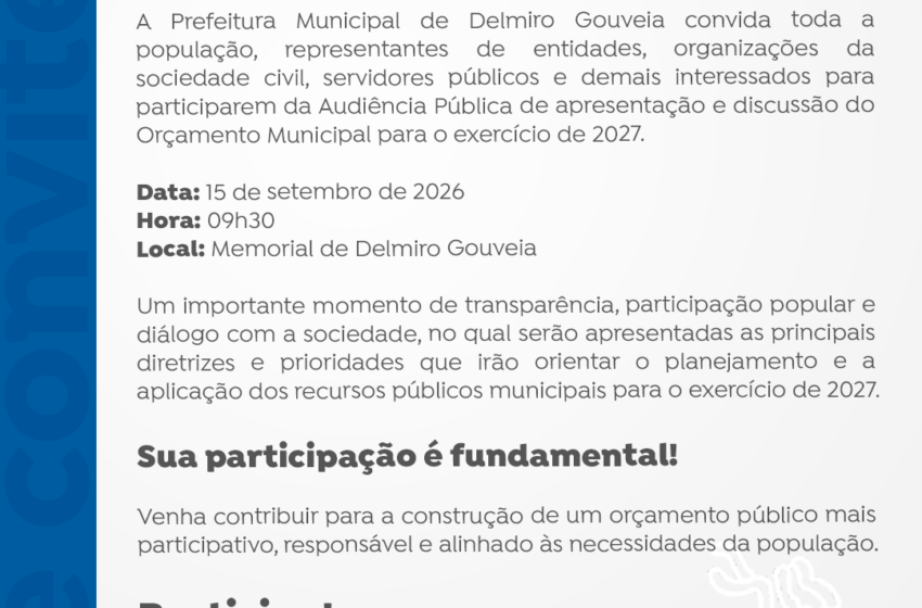  Convite: Audiência Pública